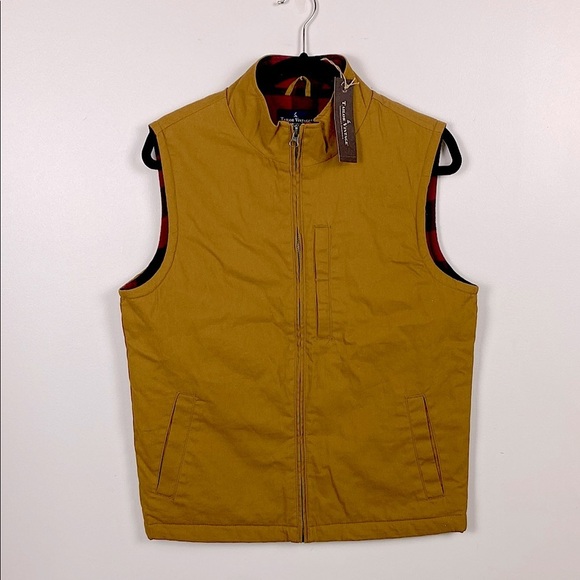 Tailor Vintage Quilted Flannel Lined Full Zip Vest Bronze Brown size small - Picture 1 of 13